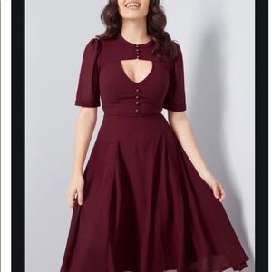 ModCloth Portrait of Panache Dress Burgundy